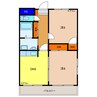 楽問マンション 2DKの間取り