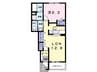 アムールⅠ号館Ⅱ号館 1LDKの間取り