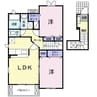 ハピネスコートA棟 2LDKの間取り