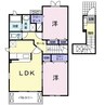 ハピネスコートA棟 2LDKの間取り