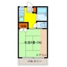 梅田ハイツＢ 1Kの間取り