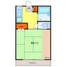 梅田ハイツＢ 1Kの間取り