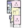 アルバフランＣ 2DKの間取り