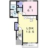 イーストマージュＢ 1LDKの間取り
