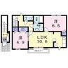 ラブリーヒルズ 2LDKの間取り