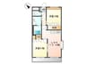 コーポ花の樹 2LDKの間取り