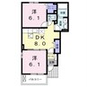 リアンＡ 2DKの間取り