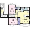 エスポワール　Ⅱ号館 2LDKの間取り