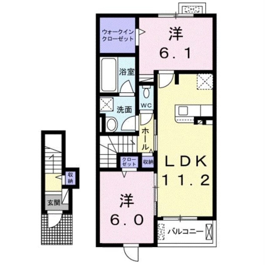 間取図 芸備線/三次駅 徒歩16分 2-2階 築3年