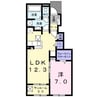 ストーンズ三次yu Ⅳ 1LDKの間取り