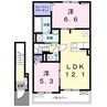 パストラル香音Ⅱ 2LDKの間取り