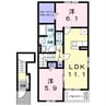 セレノⅡ 2LDKの間取り