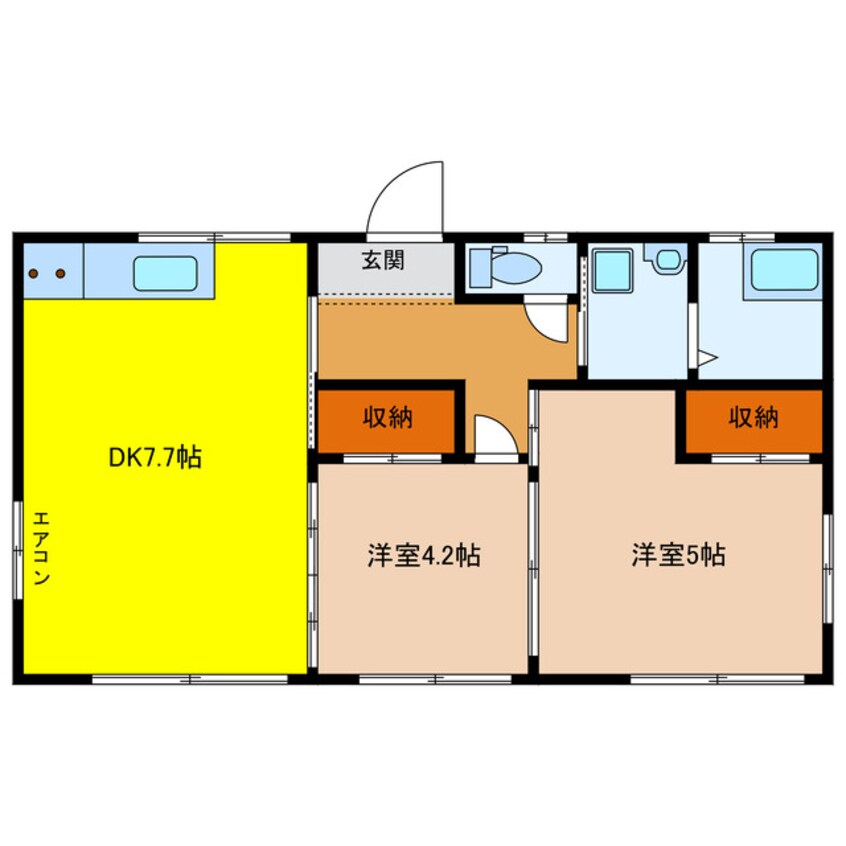 間取図 芸備線/三次駅 車移動　6分2.6km 1-1階 築42年