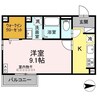 ルーナピェーナB棟 1Kの間取り