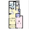 ヒルサイド・ヴィラM　B棟 1LDKの間取り