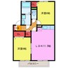 ハイカムール・シアン 2LDKの間取り