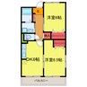 ペルグランデＭ 2DKの間取り