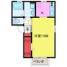 カーサアリエッタ 1Kの間取り