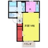 カーサアリエッタ 1Kの間取り