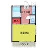 第1田辺コーポ 1Kの間取り