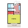 第２田辺コーポ 1Kの間取り