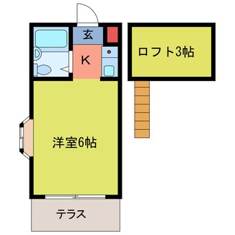 間取図 オレンジ　ハイツⅡ