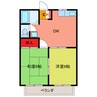 レスポ三田 2DKの間取り