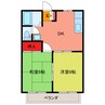 レスポ三田 2DKの間取り