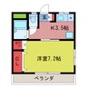 ロッキー毛呂山 1Kの間取り