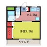 ロッキー毛呂山 1Kの間取り
