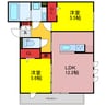 ガーデニア 2LDKの間取り