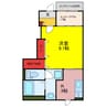 若葉駅西口区画整理地アパート 1Kの間取り