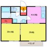 田中ハイツG棟 2Kの間取り
