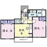 ジェルメＳ 2DKの間取り