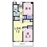 Ｋ・Ｉパレス 2LDKの間取り