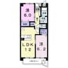 エーデル　ペルレ 2LDKの間取り
