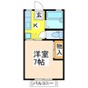 シャンテA棟 1Kの間取り