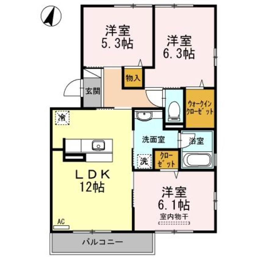 間取図 シャルムサールA棟