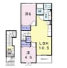 アクアスカイ 2LDKの間取り