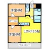 アメニティ御薗宇弐番館 2LDKの間取り