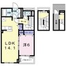 アルカンシエル　Ｄ 1LDKの間取り