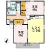 メゾングロワールA棟 2LDKの間取り