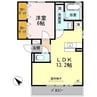 フェミナ渡辺 1LDKの間取り