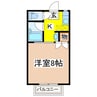 カルチェラタンB 1Kの間取り