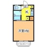 カルチェラタンC 1Kの間取り
