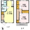 シャレーほんどう壱番館 2LDKの間取り