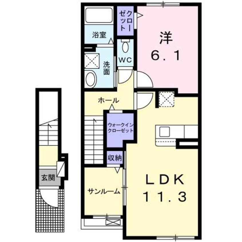 間取図 オアシス　八本松　Ａ