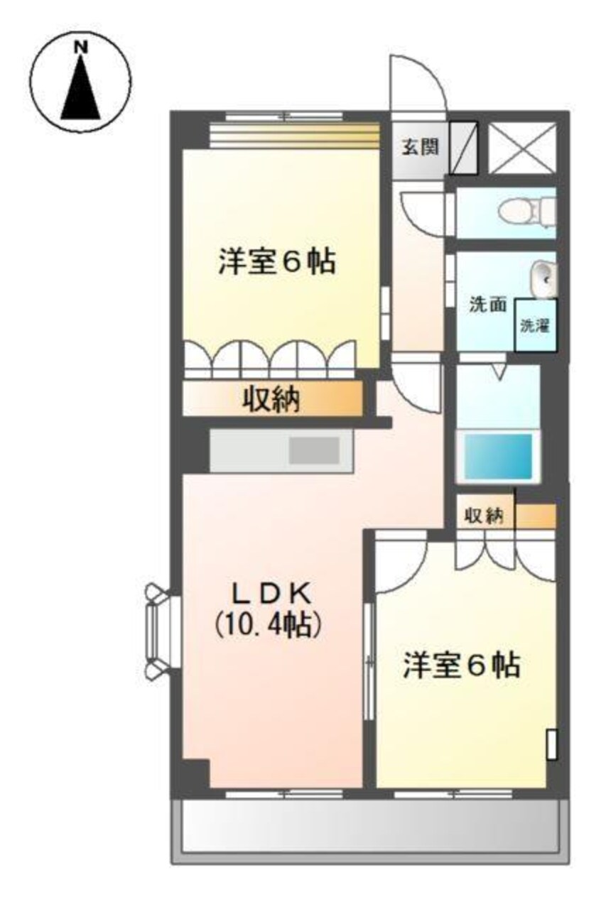 間取図 サン・ソレイユ西条　弐番館