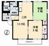 カーサ風早 2LDKの間取り