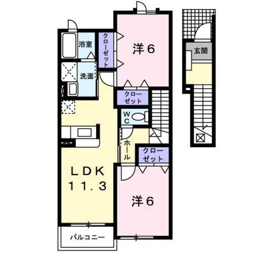 間取図 アッティーヴォＢ